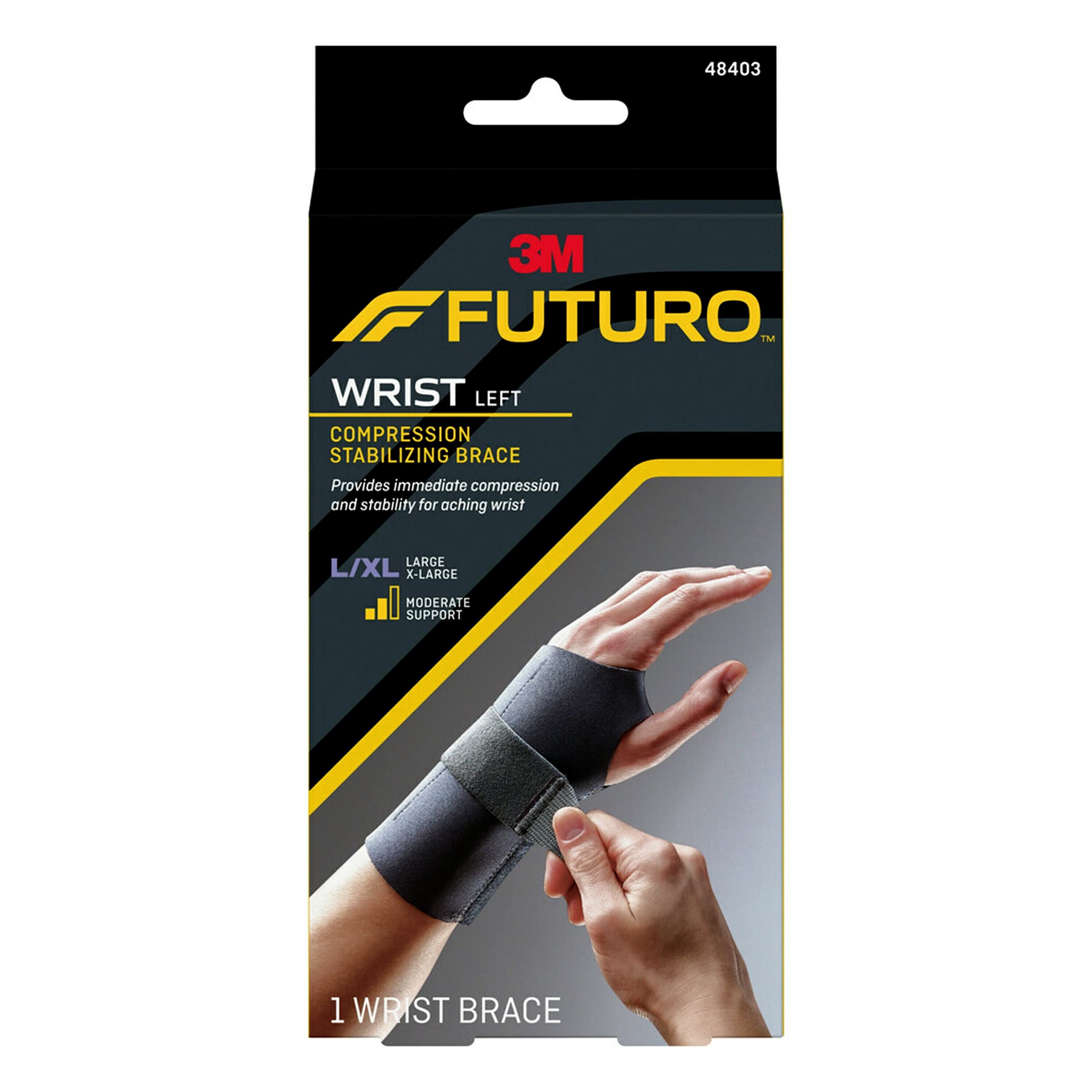Futuro Compression Stabilizing Wrist Brace, Left Hand, L/XL