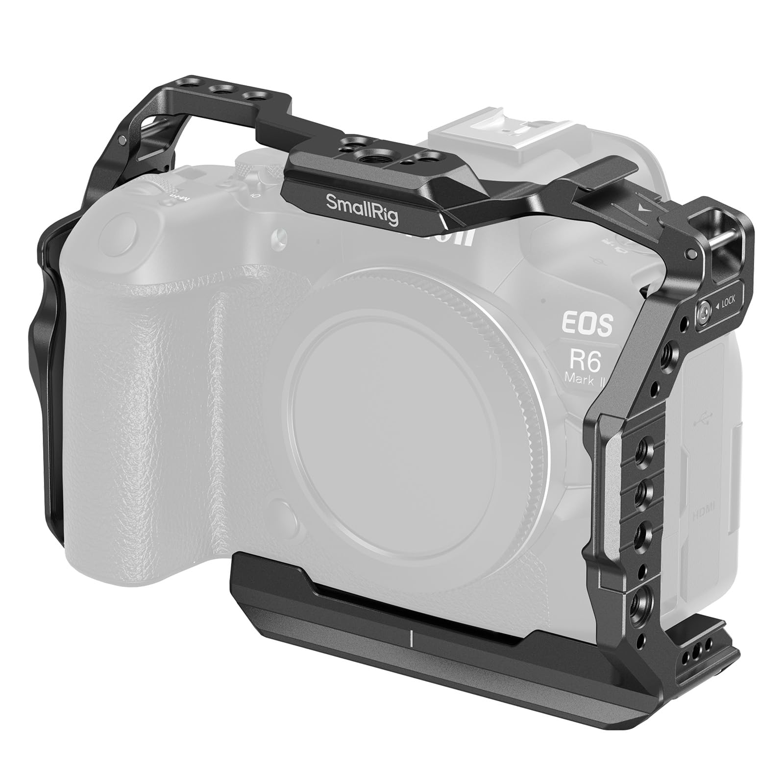 SMALLRIG R6 Mark II Camera Cage for Canon, Formfitting Video Making Camera Rig for Canon R6 Mark II, Built-in Dual NATO Rails, Quick Release Plate for Arca, Horizontal and Vertical Shooting - 4159