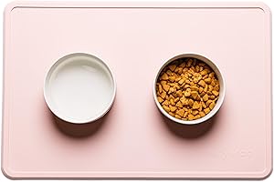 Remy+Roo Peony Silicone Pet Bowl Mat | Premium Dog & Cat Food Mat | Waterproof & Non-Slip | Dishwasher Safe