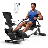 Merach RS3 Scull Rowing Machine for Home, Simulate Real Row, Ergonomic Seat | 16 Levels Quiet Magnetic Resistance, Multiple Rower Modes, Full-Body Workout, Multi-App Support, Max 350 lbs Capacity