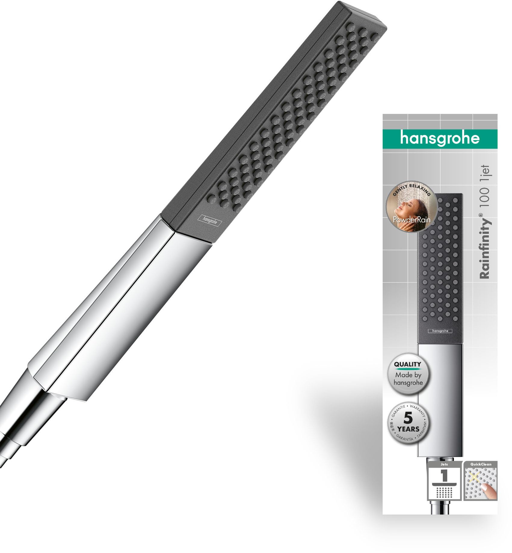 hansgrohe Rainfinity Water-Saving Shower Head 100 mm PowderRain Chrome