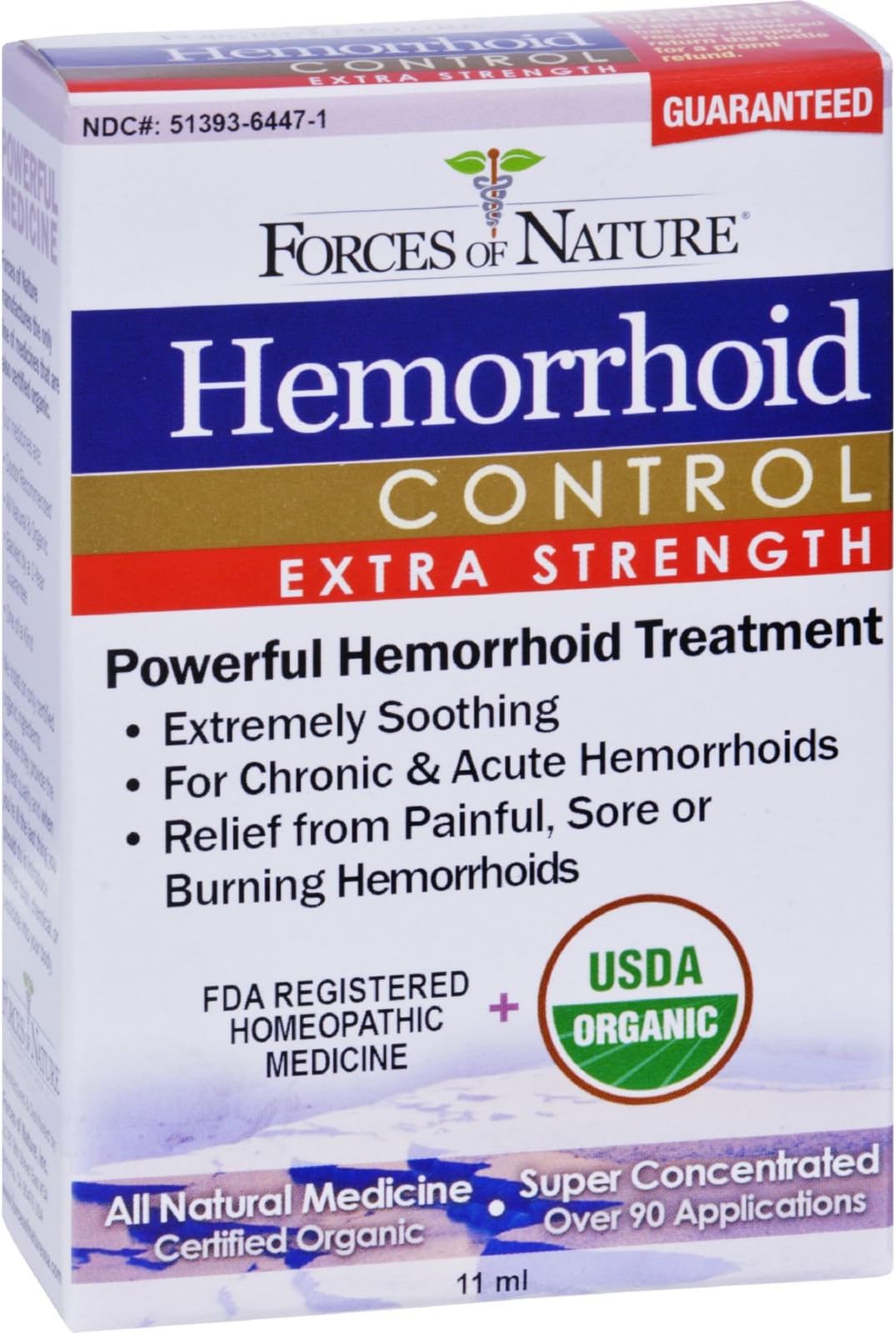 Forces of Nature Organic Hemorrhoid Control - Extra Strength - 11 ml (Pack of 4)