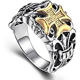 Phuc Minh Cross Anchor Ring for Men - Unique Hip-Hop Punk Style, Classic Design Finger Ring, Adjustable Size