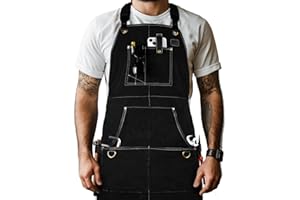 LEATHER VILLAGE Work Apron– Heavy Duty Apron for Men with Tool Pockets for Woodworkers, Blacksmiths & Carpenters (Size M–XXL)