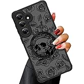 OOK Magnetic for Samsung Galaxy S26 Plus Case Black Skull Flowers Pattern | [Compatible MagSafe][12FT Military Grade Drop Tested] With Screen Protector For Gift Giving & Daily Matching women girl
