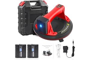 Electric Suction Cup Vacuum Lifter, Kethvoz 440lbs Heavy Lifting Tool with 8'' Automatic Suction Cup to Lift Glass/Tile/Mirror/Window/Car Windshield