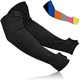 CAISIDIONG Cut Resistant Arm Sleeves ANSI Level A5, Kitchen Arm Thumb Hole Protectors for Thin Skin & Bruising, for men & women- Industrial Arm Guards for Welding, Glass Handling, Pet Grooming(black)