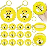 KeeStar 15 Pack Crown Bee Coin Purse Keychain Wallet Bag Small Zipper Pouch Party Favors for Mommy To Be, Bumble Bee, Honey Bee Party, Baby Shower, Birthday, Travel, Classroom Prize