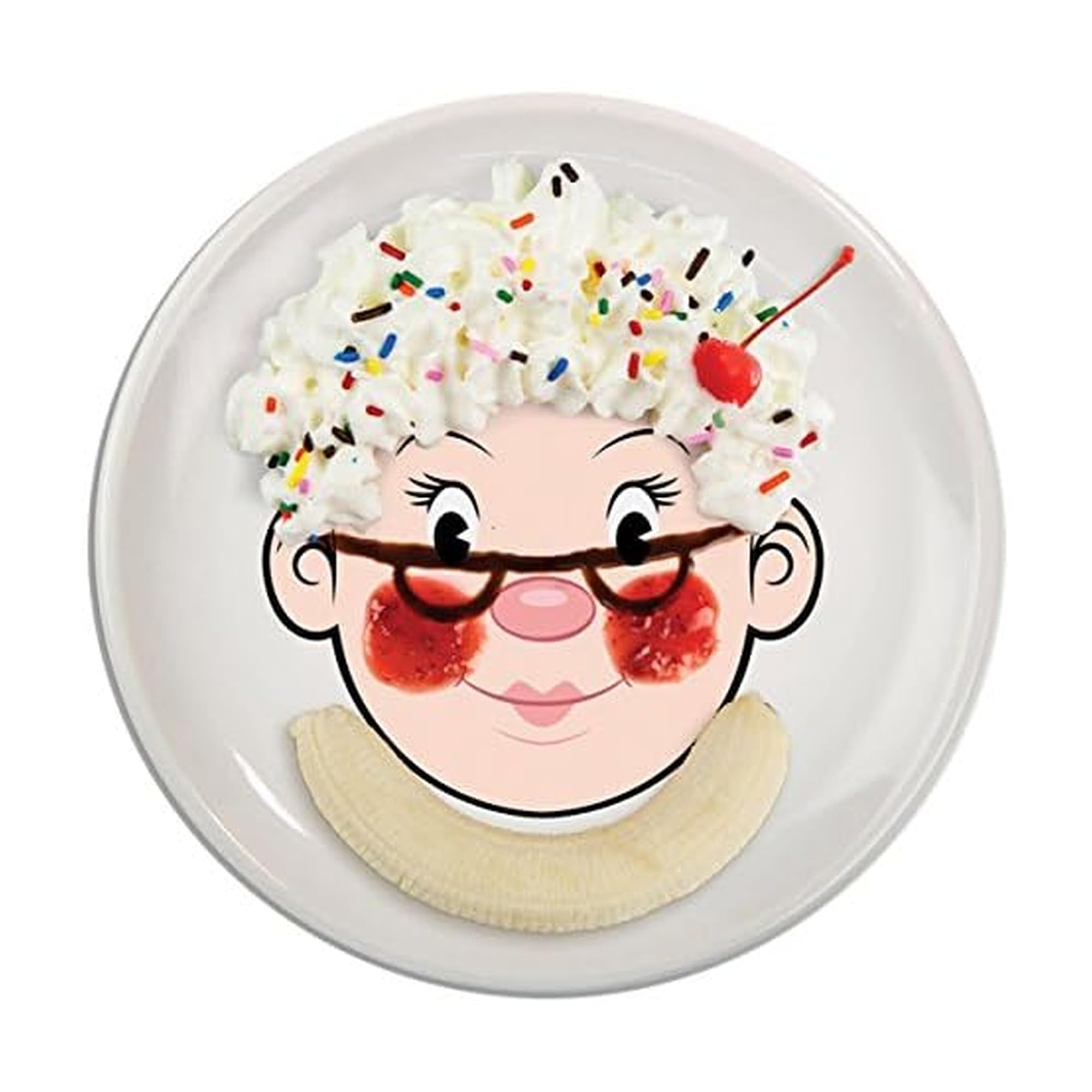 Fred MS FOOD FACE Dinner Plate