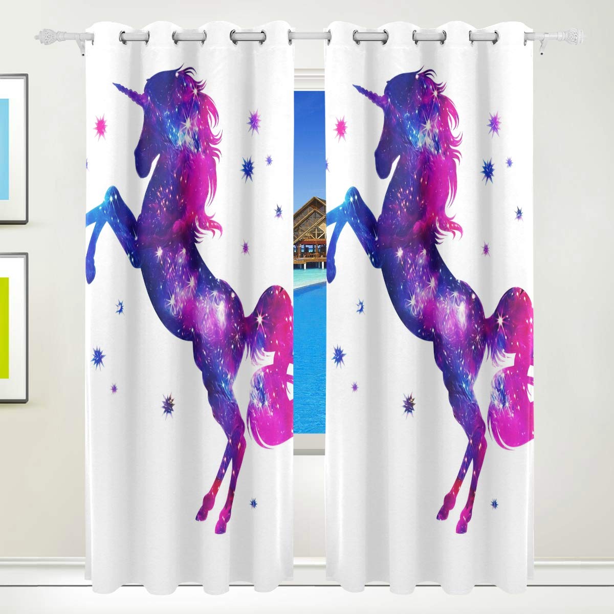 ALAZA Room Darkening Curtains 2 Panels Eyelet Blackout Curtains Thermal Insulated for Bedroom 72 x 54 inch