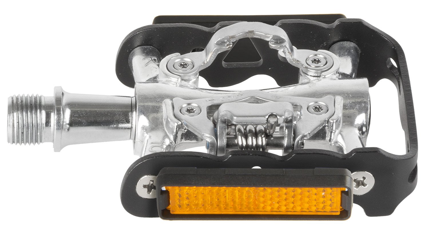 M-Wave Unisex Adult Peasy Combination Pedal, Double Function, Aluminium Body and Cage, Cnc Crmo Axle, With Sealed Bearing - black/silver,