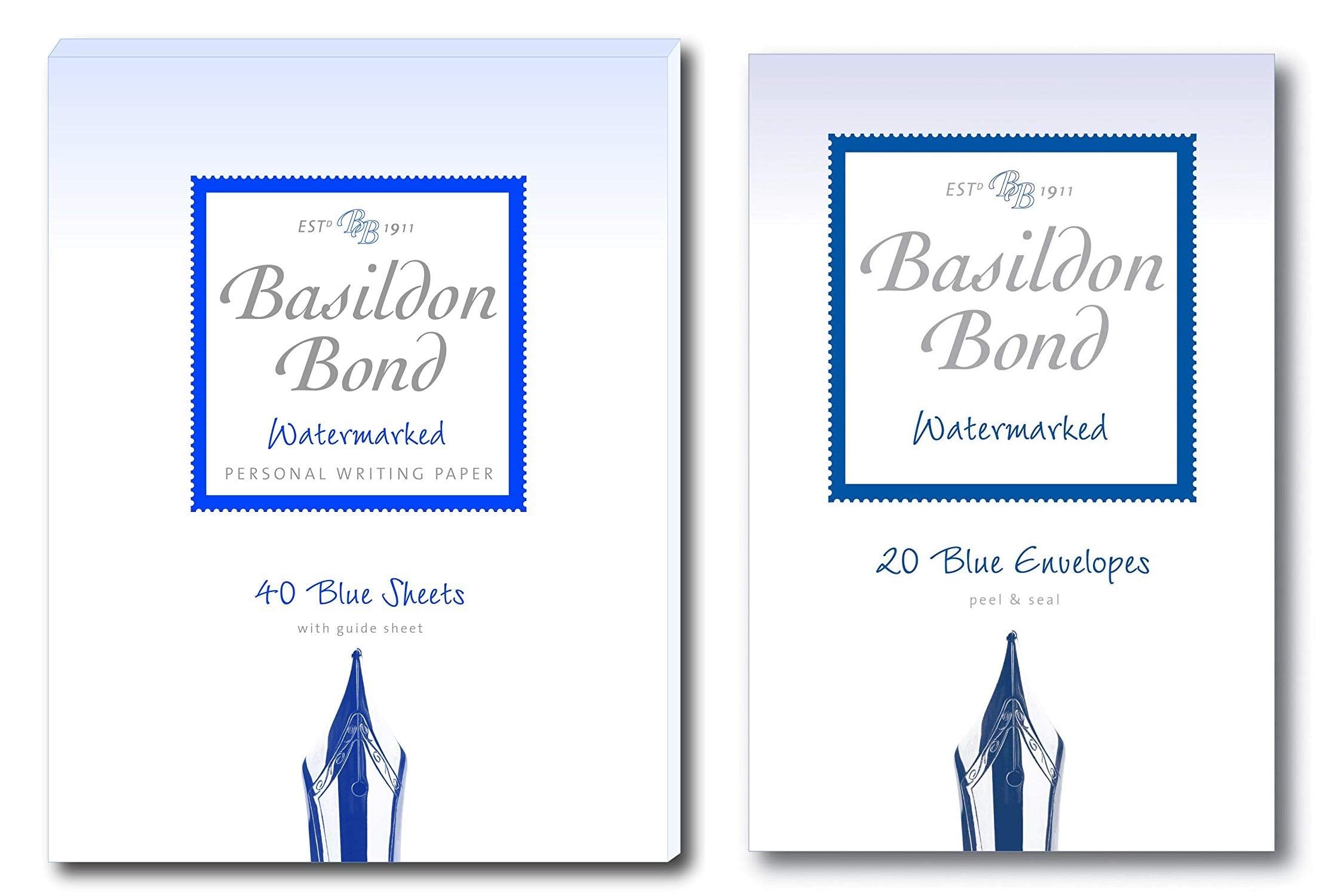 Basildon Bond No 2 Blue Paper Writing Set Includes Writing Pad & Envelopes