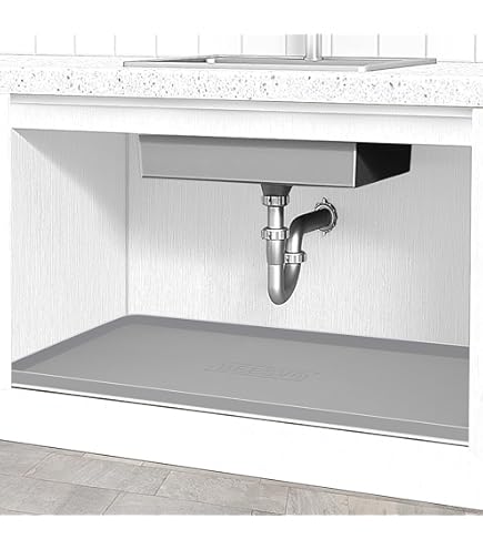 Tapis Sous évier FORWOS - 71.1x55.9 Cm - Silicone Imperméable - Protection Et Rangement Armoire Cuisine/salle De Bain