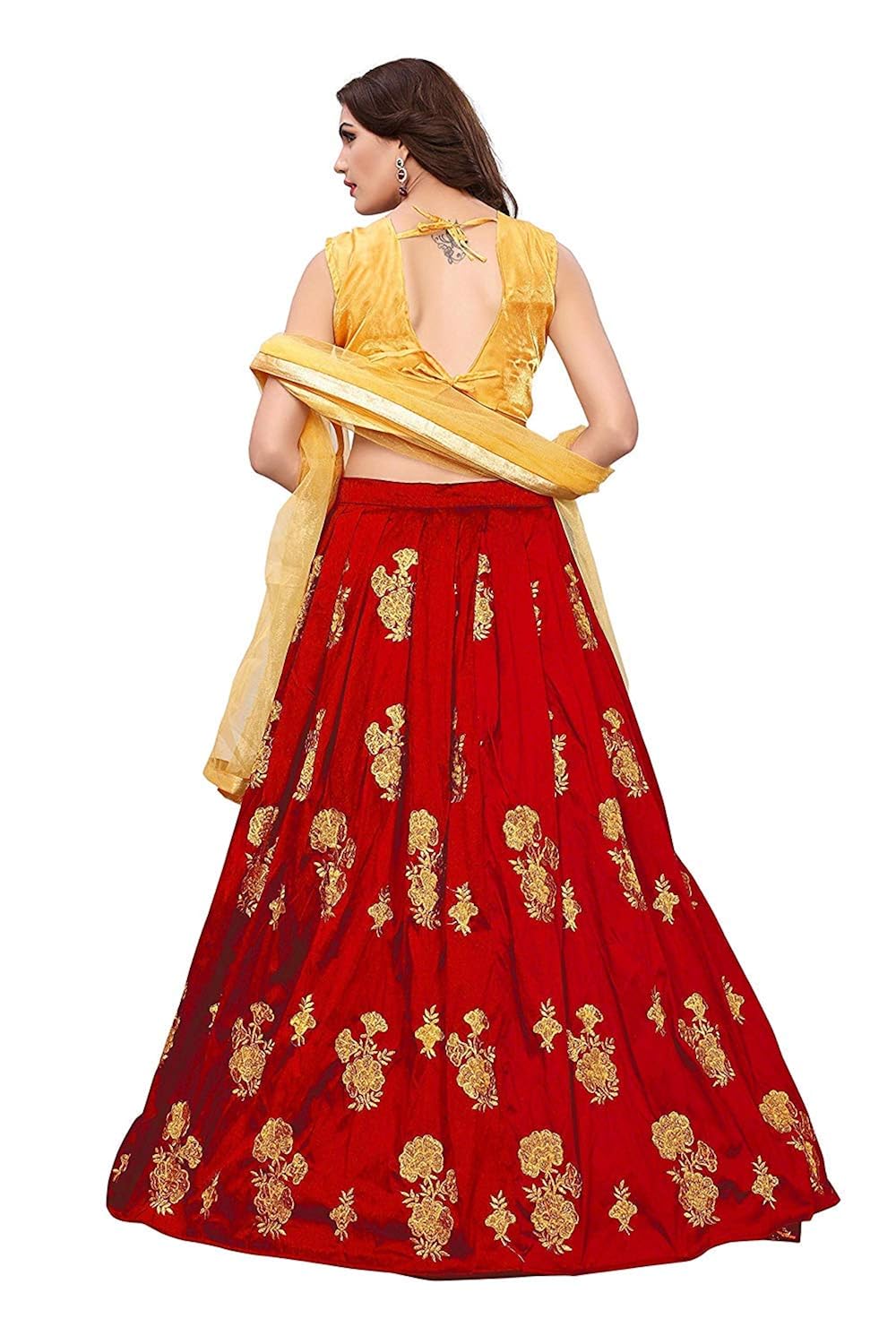 shree kuldevi creation women's silk sami stitched gown (free size)