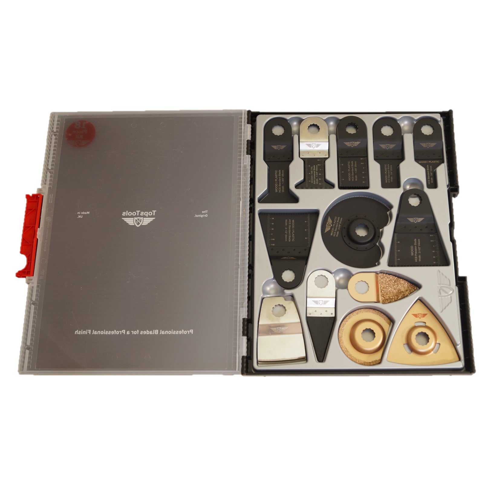 30 x TopsTools SW_WXK30 Mix Blades Case Box Set Compatible with Worx Sonicrafter, Worx 250W, Erbauer Multitool Multi Tool Accessories