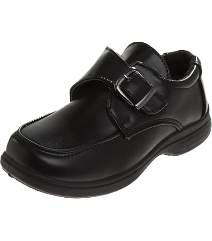 velcro dress shoes Lito Boys Matte w/Hook and Loop Fastening Strap - Black 9T This sleek pair is Dimensions:15.7