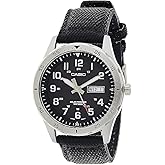 Casio MTPS120L Series | Unisex Analog Watch | 100M WR | Stainless Steel Case | 3 Hand Analog (HR, Min, SEC) | Date Display | Low Battery Alert | Military Styling | Solar Powered