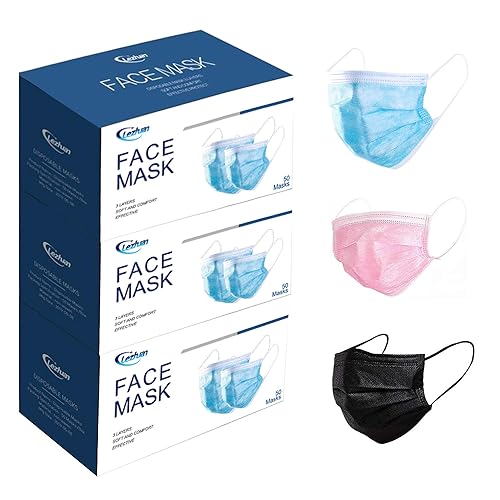 Lezhuan Disposable Face Masks 50Pcs/Box 3 Box Breathable Dust Filter