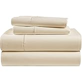 100% Egyptian Cotton Queen Size Bed Sheet set - Naturally Breathable & Durable Winter Comfort Queen Bed Sheets Set, Ultra-Soft Hotel Luxury Comfort with 15" Deep Pocket, Silky Sateen Weave - Ivory