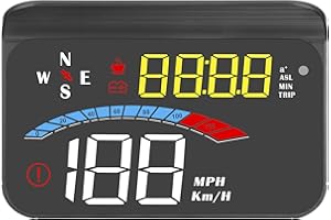 Head Up Display, iKiKin Car HUD Display GPS Speedometer for Car Windshield Screen Projector with Reflection Film, GPS System for All Cars