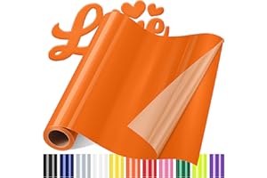 YIKDA 3D Puff Vinyl Heat Transfer for T-Shirts, 12" x6ft 3D Puff HTV Iron on Vinyl, 3D Puff Vinyl Heat Transfer HTV for Heat Press Clothing Orange Christmas Gifts