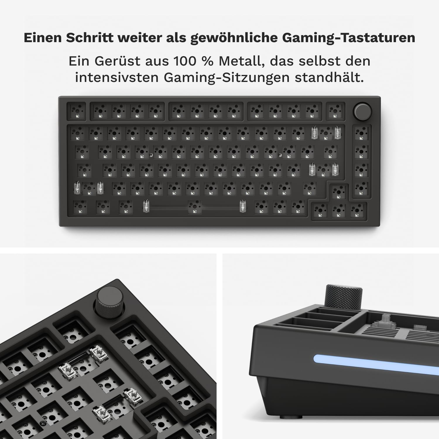 GLORIOUS GMMK Pro 75% Barebones Anpassbares Tastatur-Kit, ISO (Schwarz) 4