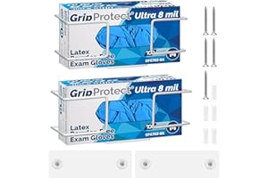 AGJIDSO 2 Pack Glove Box Holder, Wall Mounted, Metal Disposable Glove Dispenser, White