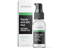 YEOUTH Glycolic Acid Peel for Face, At Home Chemical Exfoliator AHA 30% Glycolic Acid Face Peel with Retinol, Designed to Refresh and Smooth the Appearance of Skin 1oz