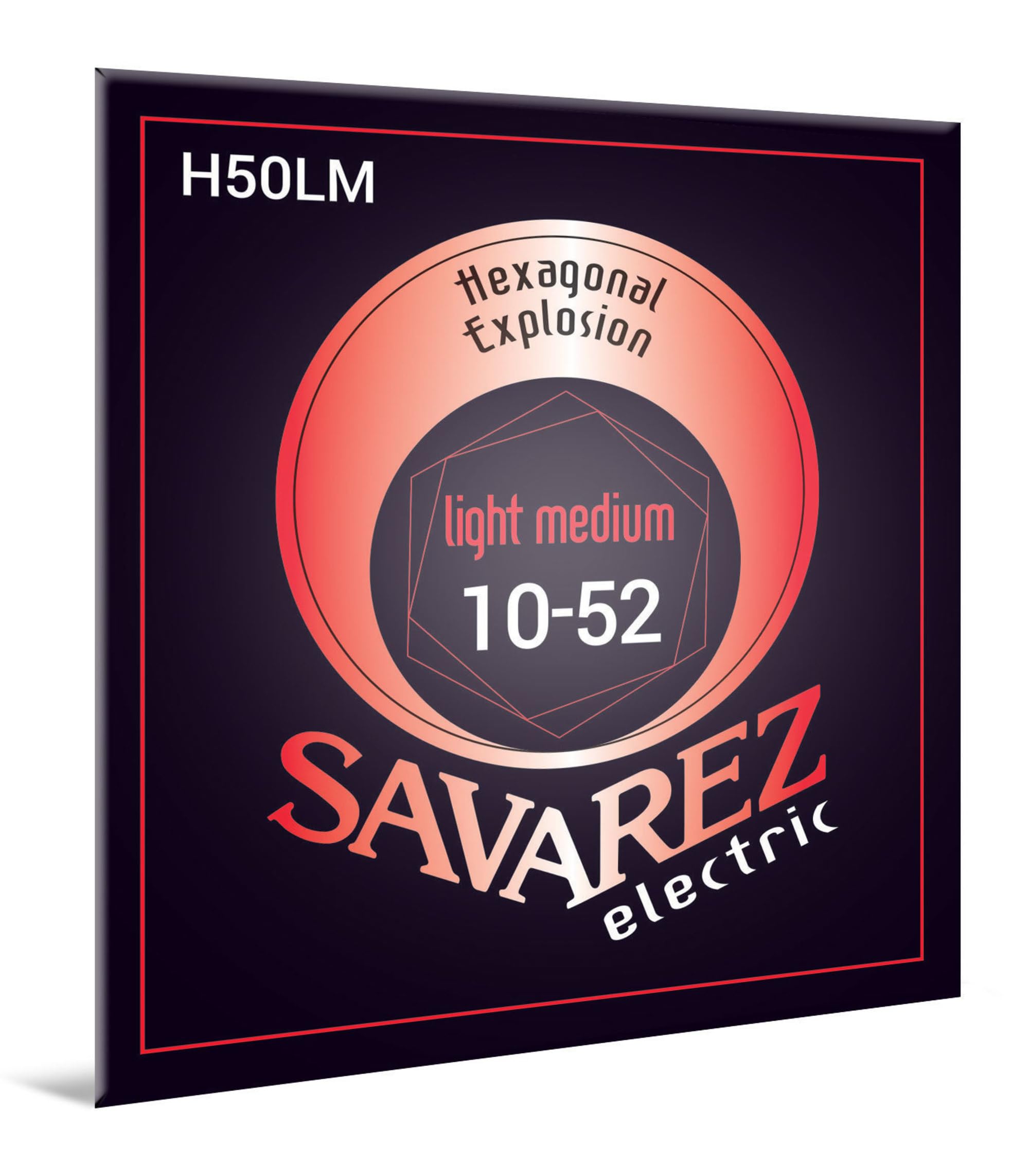 Savarez Strings for Electric Guitar Hexagonal Explosion Nickel Set Medium/Light .010-.052