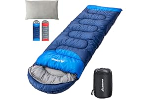 BISINNA Sleeping Bag with Pillow - 4 Season Backpacking Sleeping Bag Lightweight Waterproof Warm and Washable for Adults, Kids, Women, Men's Outdoors Camping, Hiking, Mountaineering