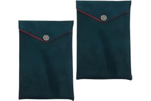 Sosoport 2pcs Quran Covers Case and Scripture Organizer Bag, Velvet Bible Holder in Dark Green for Church Use