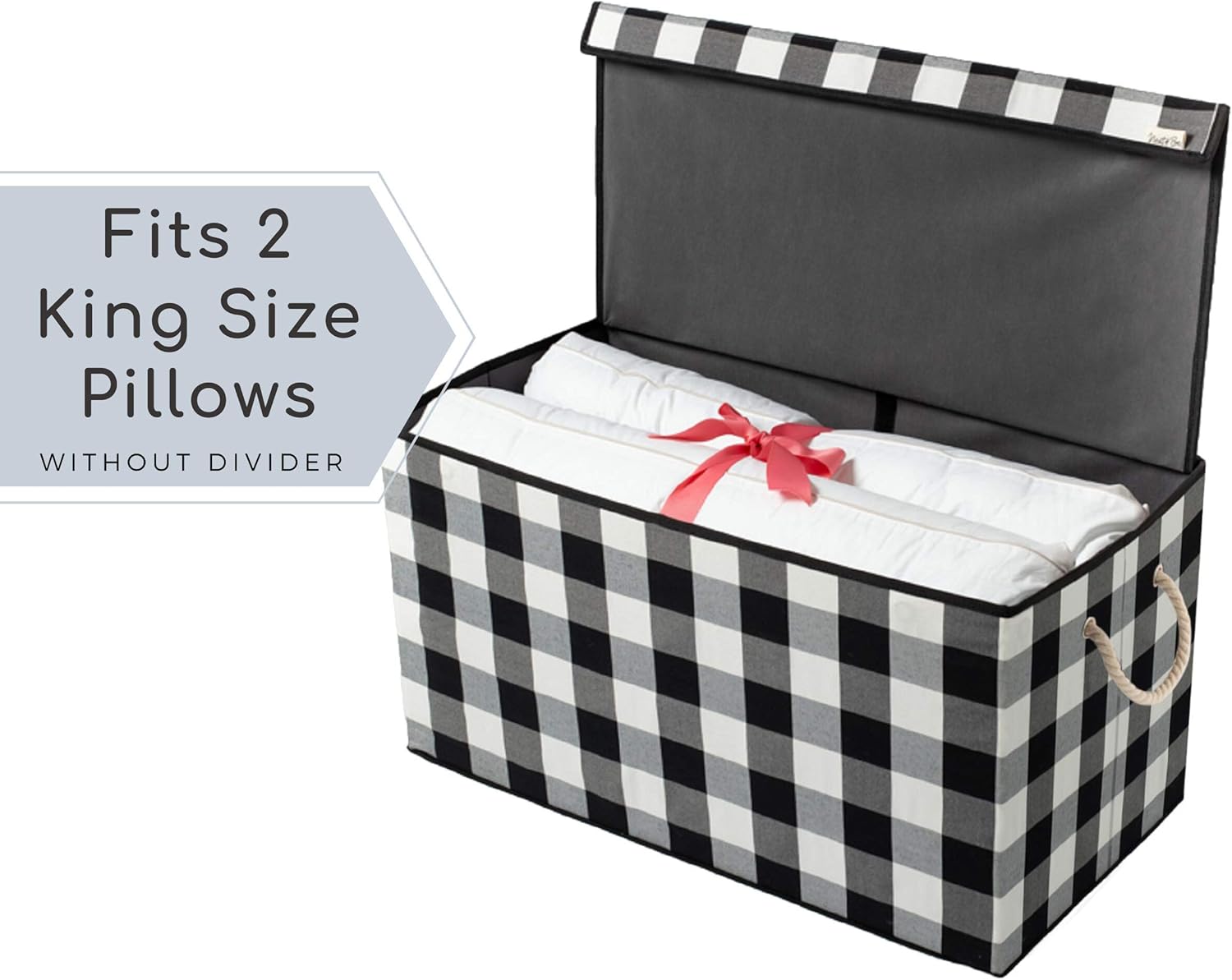 Nest & Be X-Large 30-inch Toy Storage Chest - Collapsible, Buffalo Plaid, Durable Sides w/Divider, and Attached, Flip-Top Lid. For Home Organization, Nursery, Kids playroom, Pet items, Closet: Home Improvement