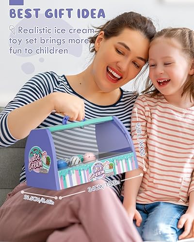 Lehoo Castle Ice Cream Toys for Toddlers 3-5, Toys for Year Old Girls,  Play Ice Cream Counter Shop Playset