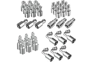 CAMUUN 36PCS Hydraulic Hose Fittings 1/2" NPTF Male & JIC 37° Female & Male & Female 90° Elbow, Hydraulic Hose Crimp Fitting Ends for Air Hose Repair Kit
