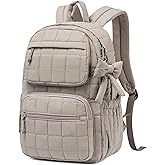 Bluboon Backpack for Girls Kids School Backpacks Bow Quilted Bookbag Multiple Pockets Lightweight 15.6 Laptop Backpack for Elementary Primary Middle School