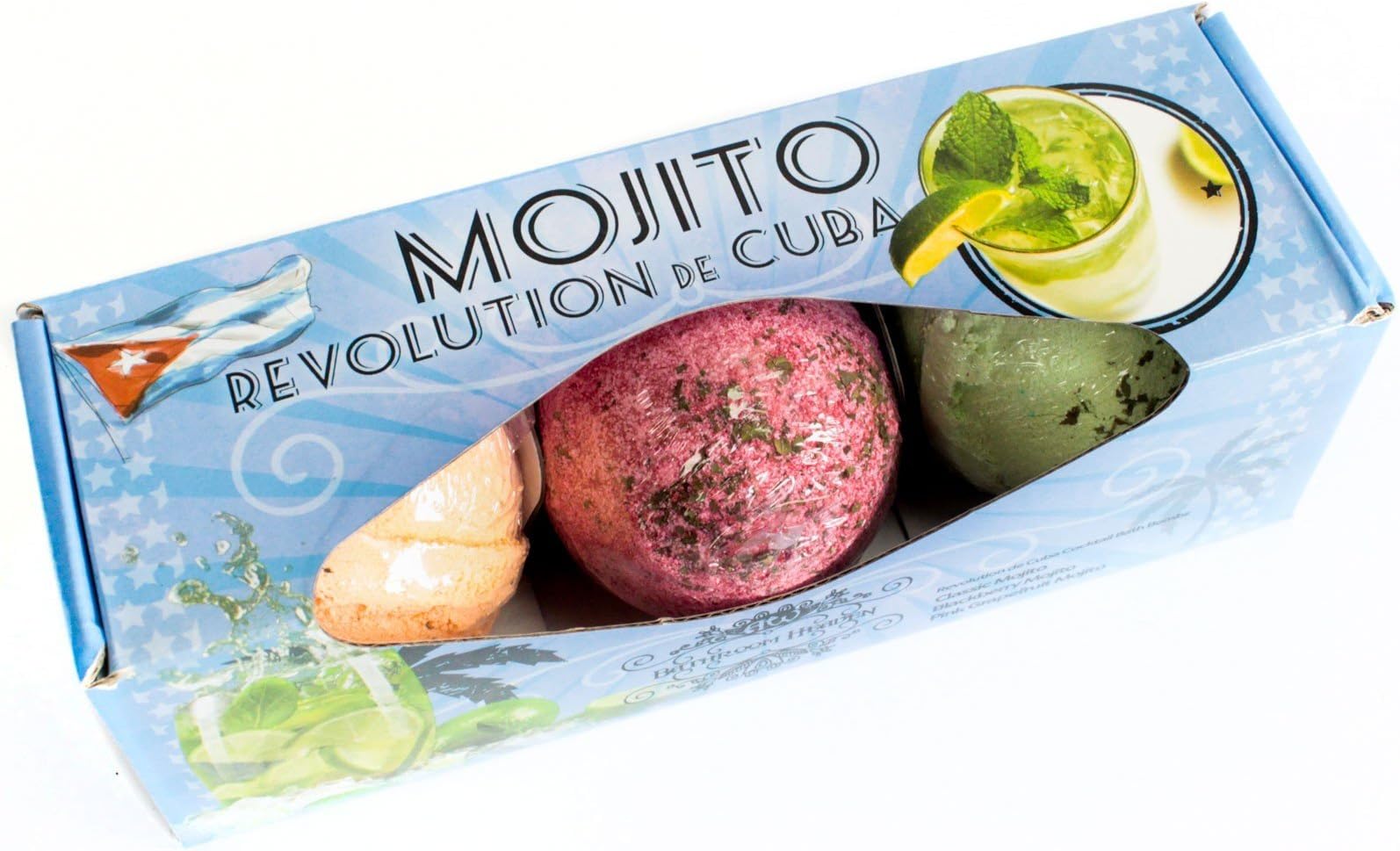 Cocktail Bath Bombs Set Of 3 Gin & Tonic Margarita Martini Mojito Champagne Piña Colada (Set of Three Mojito)