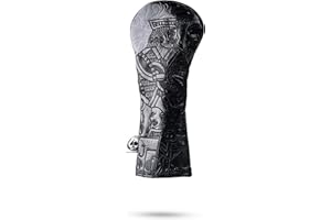 Pins & Aces Royal Flush Hybrid Head Cover - Premium, Hand-Made Leather Headcover - Jack of Spades, Tour Quality Golf Club Cov