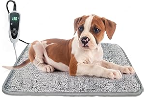 GOLOPET Pet Heating Pad 22x18 in Cat Heating Pad Dogs Puppies Waterproof Smart Thermostat Switch, Adjustable Cat Dog House Heated Dog Bed Mat Add Chew-Resistant Steel Cord Letter