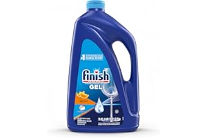 Finish Gel Liquid Dishwasher Detergent, Advanced Deep Cleaning Power Dish Soap, Fights Tough Stains, Dishwasher Soap, Septic Safe & Plastic-Free Dish Detergent, Orange Scent, 75oz