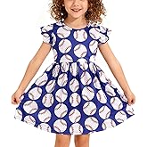 VUMUZU Toddler Girls Twirl Sping Summer Dress Flutter Sleeve Casual Pattern Dresses Summer Apparel