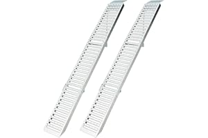 2Pcs Foldable ATV Ramps 72" L x9 W, Folds into Three Sections ATV Ramps, Silver Color, Metal Loading Ramps Total Weight Capac