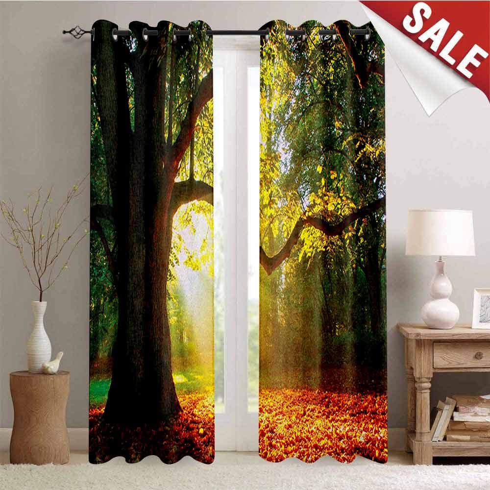 Amazon Com Leaves Blackout Gromets Curtain Separate Heating