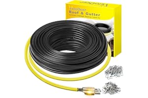 105 FT Heat Tape for Roof and Gutters, YeloDeer Gutter Heater Cable Heat Trace Cable for Snow De-Icing Ice Dam & Pipe Freeze 