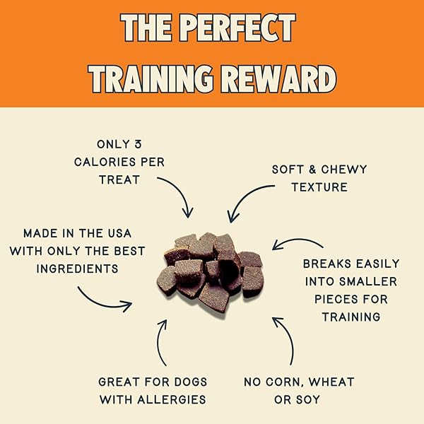 JIMINY’S CHEWY CRICKET TRAINING TREATS FOR DOGS, LOW CALORIE, HYPOALLERGENIC, MADE IN USA, 6OZ, PUMPKIN & CARROT (PACK OF 1)