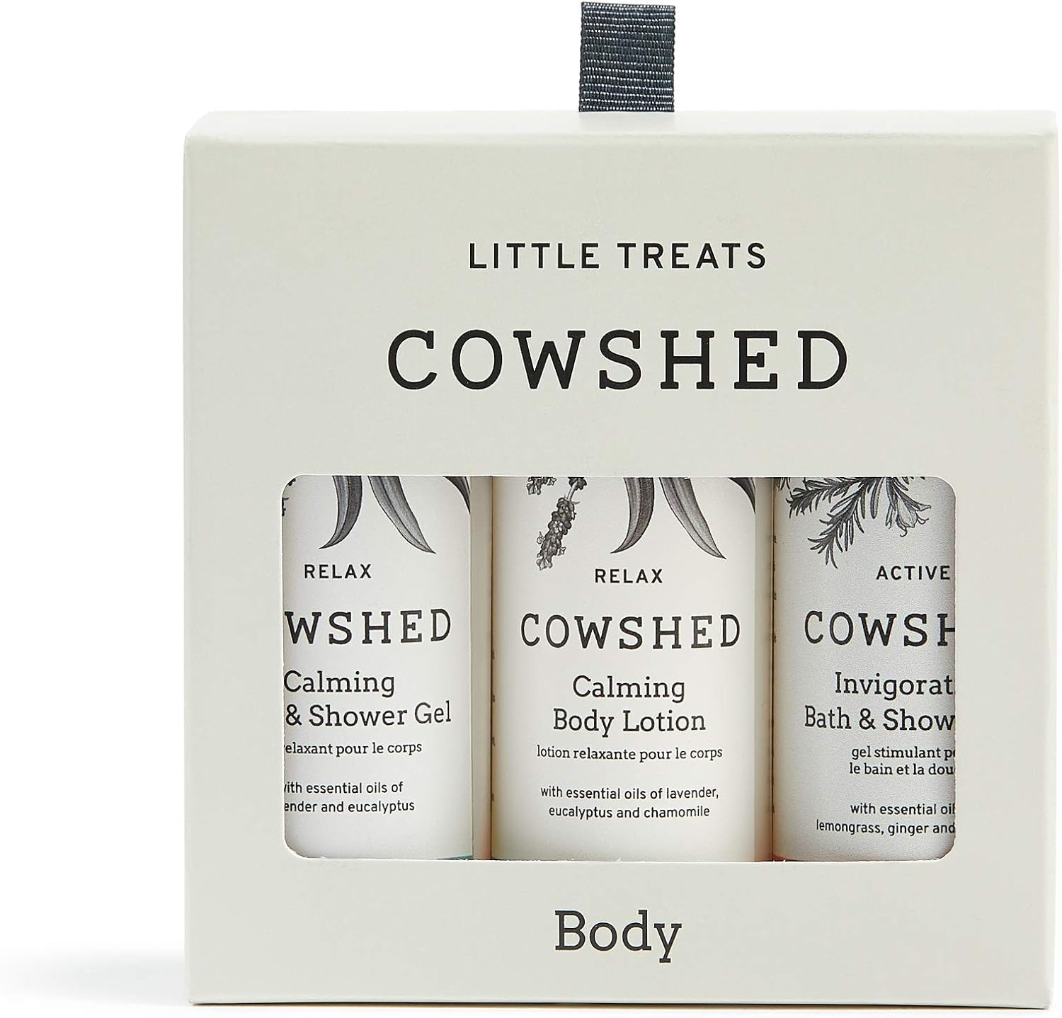 Cowshed Little Treats Shower Gel & Body Lotion Set, 3 x 30ml - Vegan Travel-Size Body Wash & Moisturising Body Lotion - Paraben-Free Bath & Body Gift Set