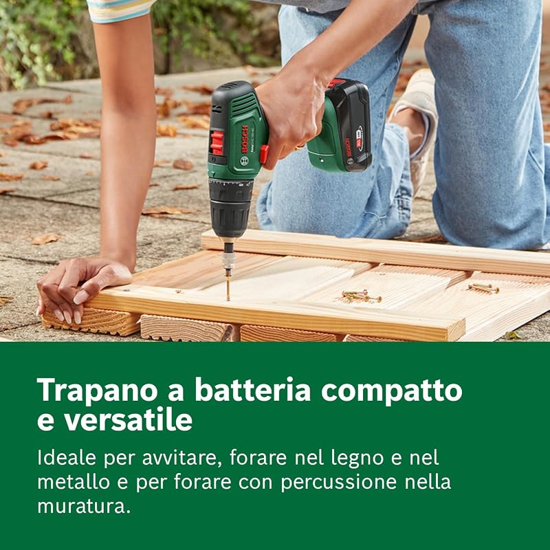 Trapano avvitatore a batteria EasyDrill 18V-40 (2 batterie da 2,0 Ah, sistema 18 volt, in custodia per il trasporto)