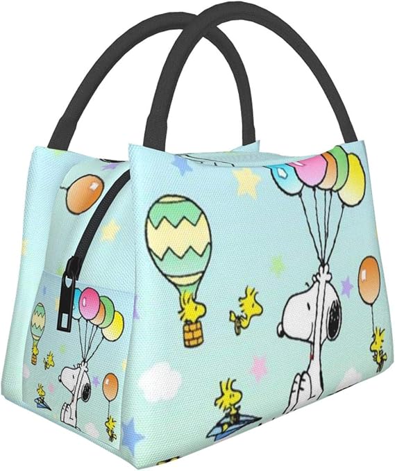 Insulated Lunch Tote Bag, Flying Snoopy Cooler Tote Bag Lunch