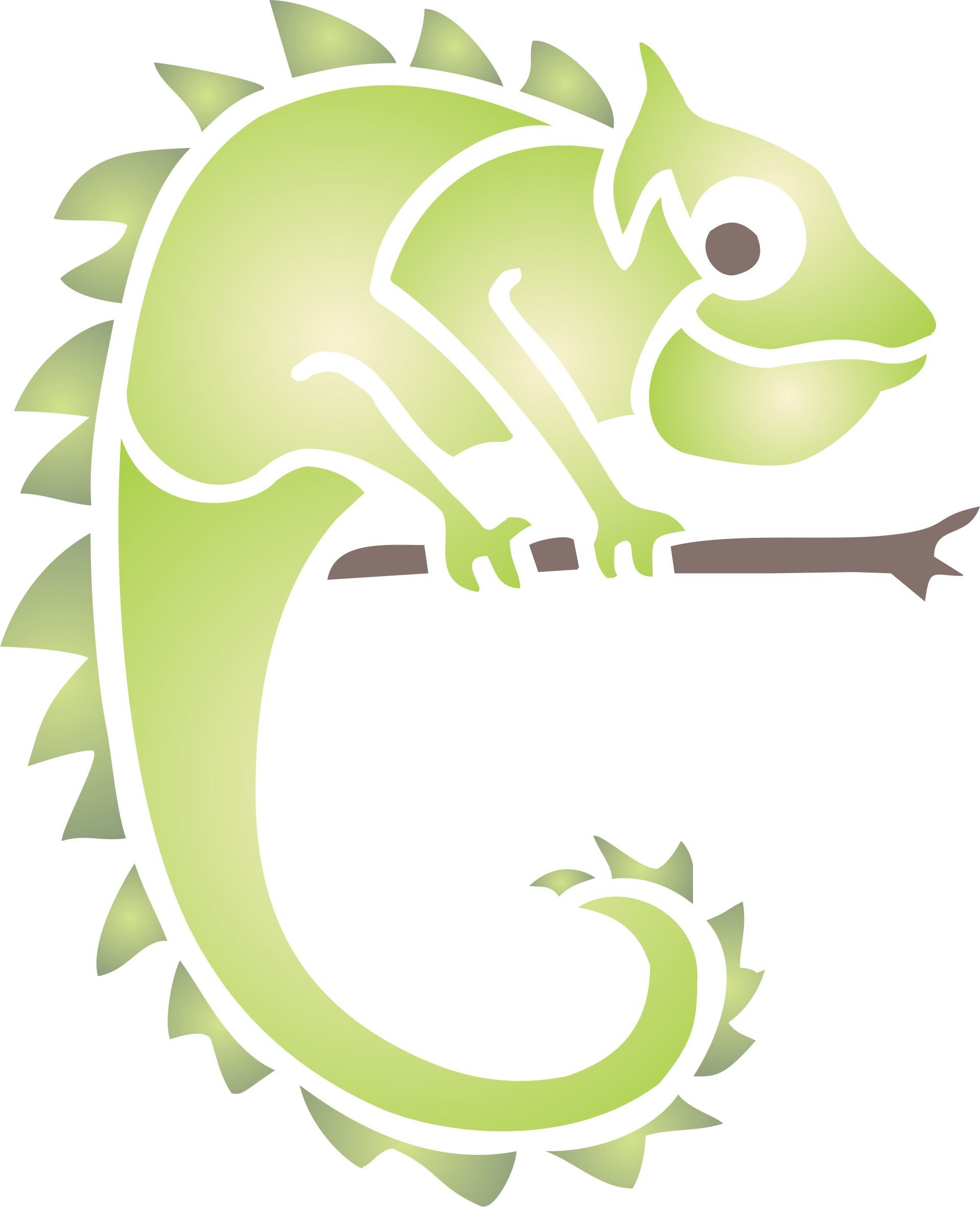 Chameleon Stencil - 7.5 x 9cm - Reusable African Animal Wildlife Stencils for Painting