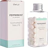SIMPLUT Toothpaste Tablet for Camping Travel, 60 Tabs with Fluoride for Backpacking Hiking with Natural Ingredients, White Te