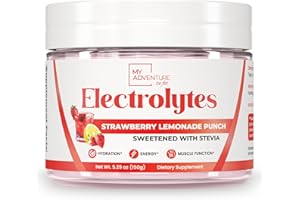 My Adventure to Fit Keto Electrolytes Powder No Sugar - Made in The USA Electrolyte Mix for Women - Hydrating Electrolyte Drinks for Energy & Muscle Function (Strawberry Lemonade Punch, 30 Servings)